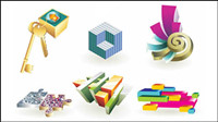 3D lifestyle art icon vector material