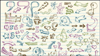 Collection of hand-drawn elements of vector -1