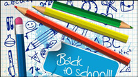 Stationery and hand-painted pattern - vector