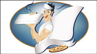 Cartoon characters cook 04 - vector