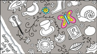 Lovely hand-painted graphics background vector material