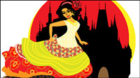 Exquisite cartoon dancer 04 - vector