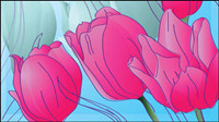 Hand-painted tulips vector material -1