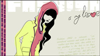 Girls fashion illustrator 04 - vector material