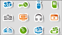 Delicate electronic products stickers 03 - vector