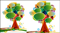 Dialog box made ​​of large trees 01 - vector material