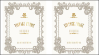 European pattern certificate template 01 - vector
