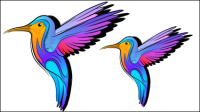 Colorful hand-painted illustrations 05 - vector material