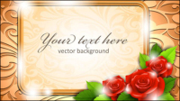 Roses border 01 - vector material
