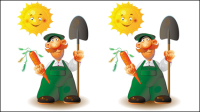 Farm workers 03 - vector material