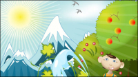 Cartoon orchard 01 - vector material