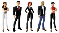 Cartoon characters 02 white-collar workers - vector material