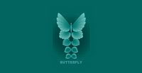 Material leaves and butterflies vector