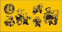 Vector material paper-cut art figures