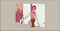 Fall fashion beauty personalized vector material