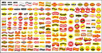 Cartoon-style decorative patterns vector material
