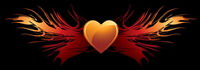 Heart-shaped wings vector