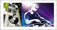 DJ is a dish of vector material