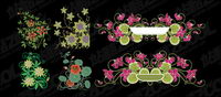 Simple hand-painted patterns vector material