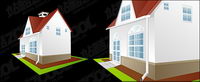 Continental houses vector material