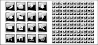 Hundreds of black crystal material vector icon