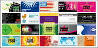 European and American style of business card
