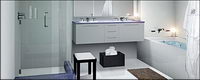 Simple bathroom bright picture material
