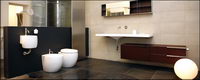 The spacious bathroom fashion picture material