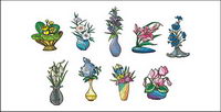 Vector illustration style floral material-2