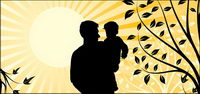 A happy family (his son) element vector material