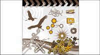 Birds, flowers, monitors
