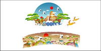 Classical Chinese auspicious vector of material - Songhe Fig