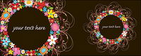 The composition of the colorful wreath of flowers