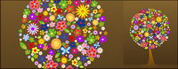 Colourful flowers composed of trees