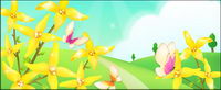The outskirts of flowers and butterflies