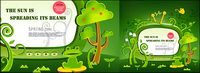 Paper-cut style atmosphere of spring