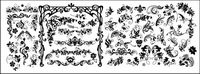 Continental number of black-and-white pattern vector material fashion