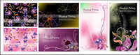 Vector fantasy flowers background material