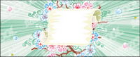 Plum vector material with the old paper