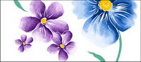 Hand-painted flowers layered material psd-1