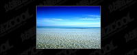 Blue sea and blue sky picture material