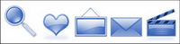 Blue Apple style series of transparent PNG icon