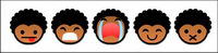 Lovely black African children face icon transparent png
