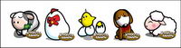 Cute cartoon animals icon png