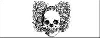 Black and white skull
