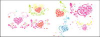 Lovely heart-shaped pattern composed of vector logo