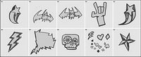 Hand-painted style element vector material