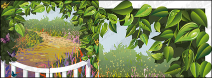 Vector material vine leaves